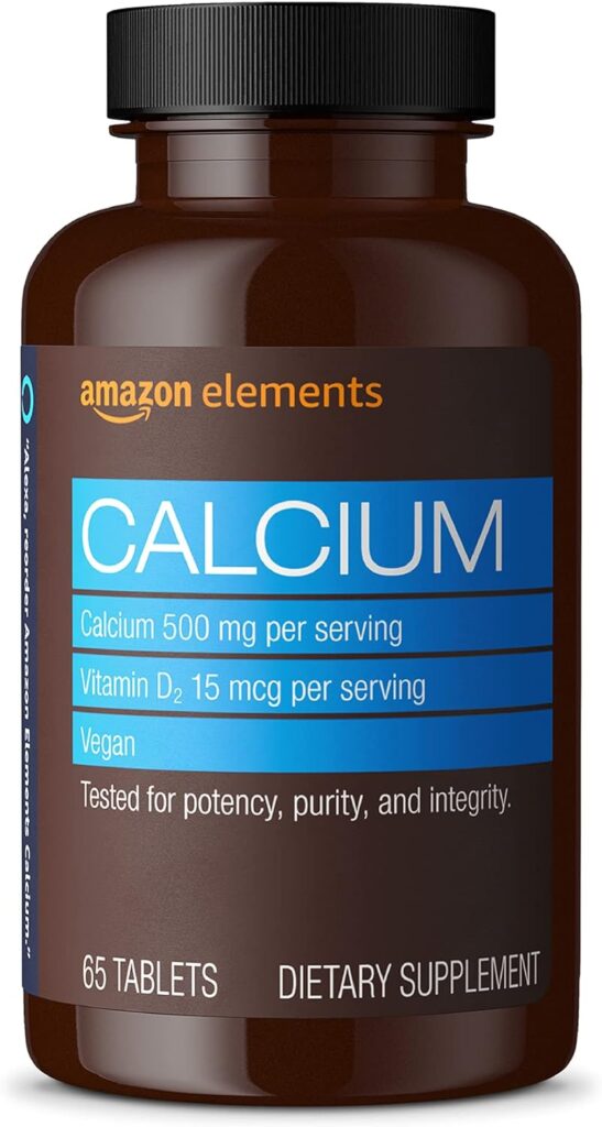 Amazon Elements Calcium plus Vitamin D, 500mg with D2 600IU,...