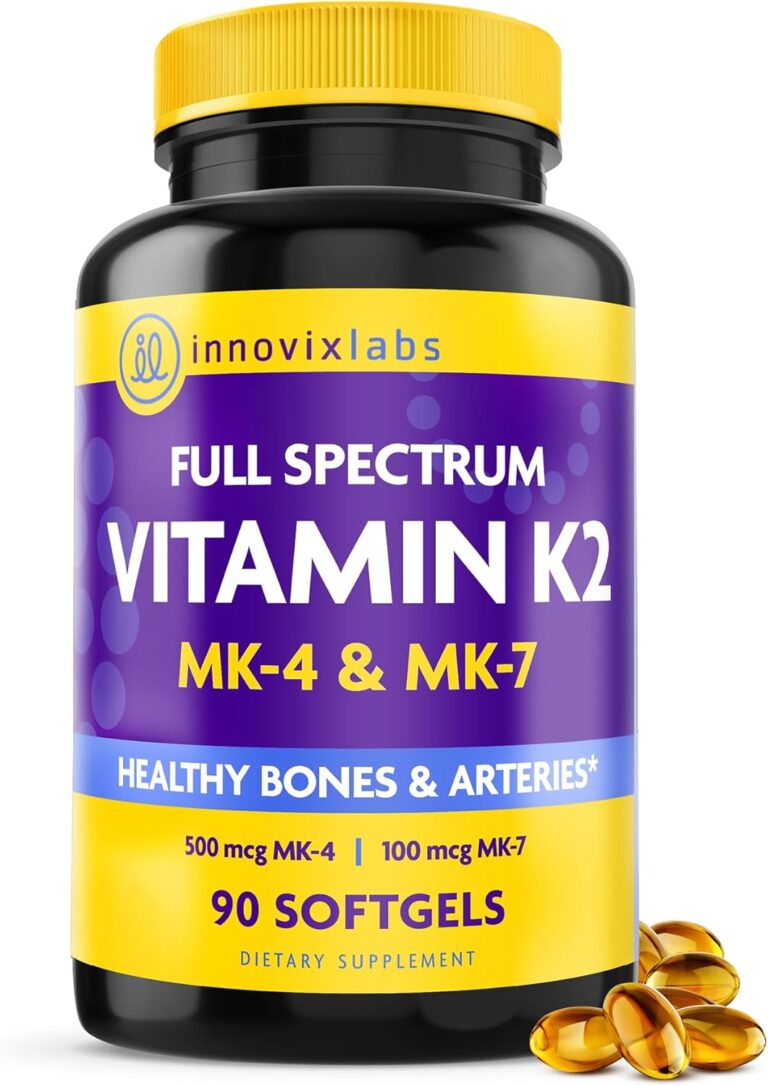 InnovixLabs Full Spectrum Vitamin K2-90 Softgels with 600 mc...