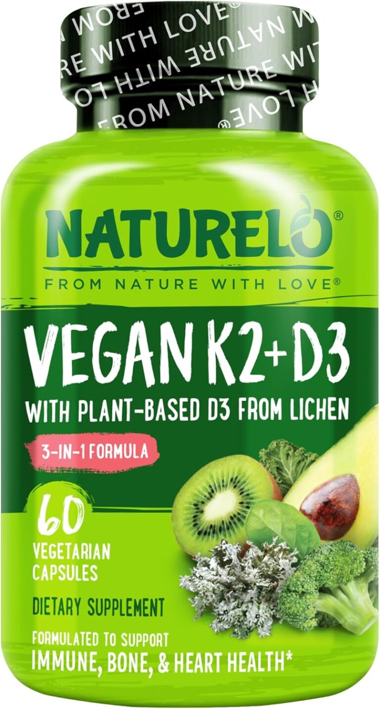 NATURELO Vitamin D3 K2 - Vegan with Plant Based D3 from Lich...