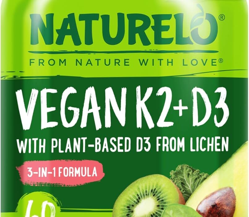 NATURELO Vitamin D3 K2 - Vegan with Plant Based D3 from Lich...
