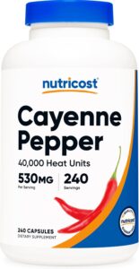 Nutricost Cayenne Pepper 530mg, 240 Capsules - 40,000 Heat U...