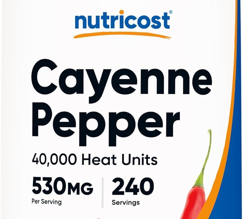 Nutricost Cayenne Pepper 530mg, 240 Capsules - 40,000 Heat U...