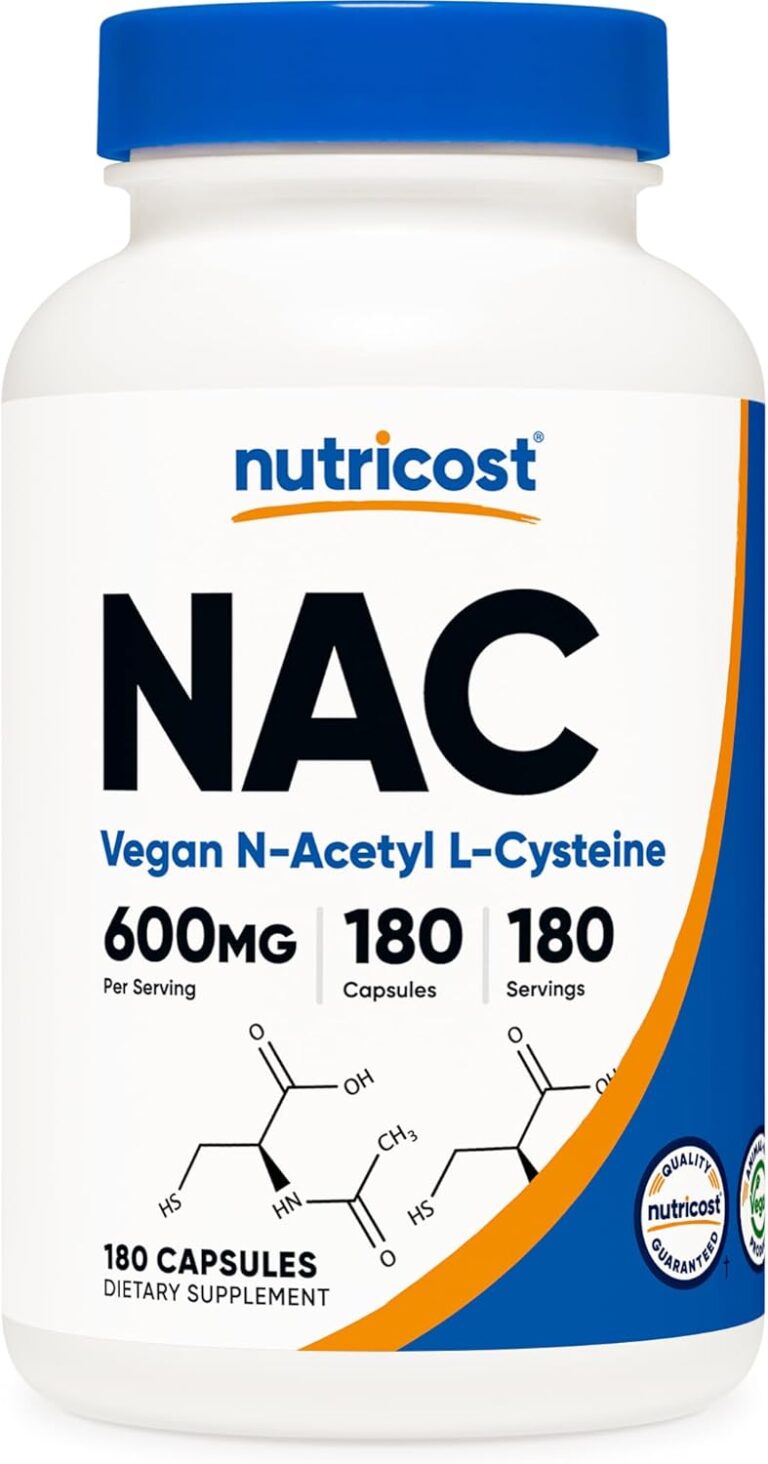 Nutricost N-Acetyl L-Cysteine (NAC) 600mg, 180 Capsules - No...