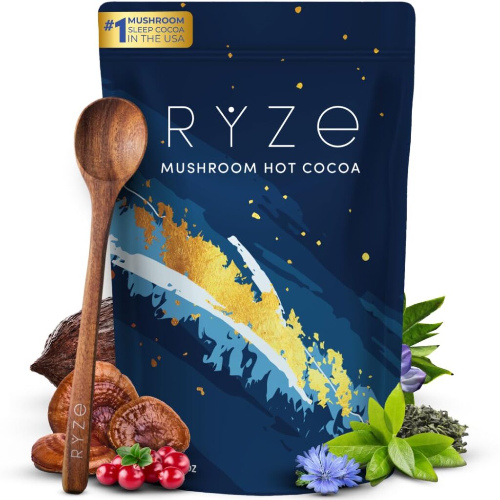 RYZE SUPERFOODS Mushroom Hot Cocoa Melatonin Sleep Supplemen...