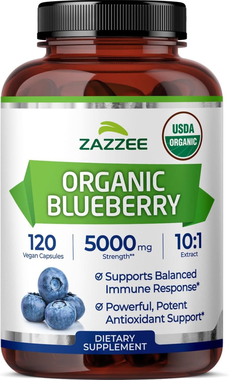 Zazzee USDA Organic Blueberry 10:1 Extract, 120 Vegan Capsul...