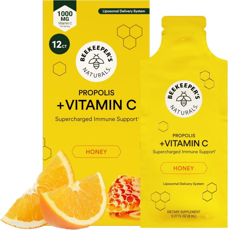 Beekeeper's Naturals Liposomal Vitamin C + Propolis Packets,...