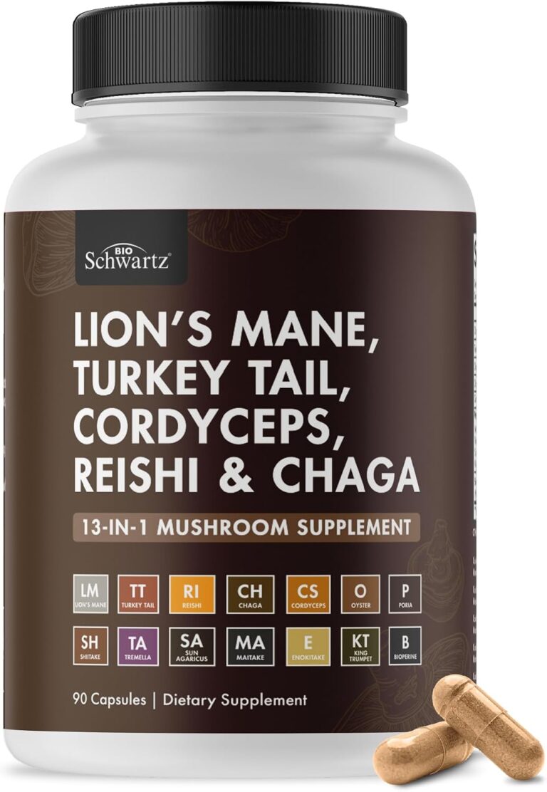 BioSchwartz 13-in-1 Mushroom Complex Capsules - Organic Mush...