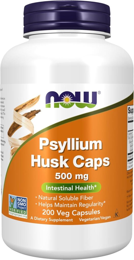 NOW Foods Supplements, Psyllium Husk Caps 500 mg, Non-GMO Pr...