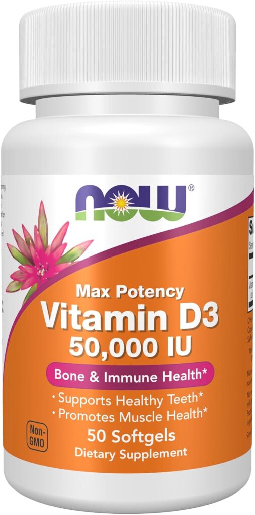 NOW Foods Supplements, Vitamin D-3 50,000 IU Softgels, 50 so...