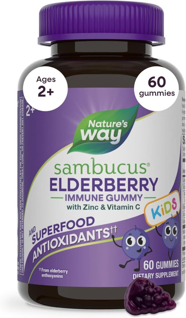 Nature's Way Sambucus Kids Elderberry Immune Gummies with Bl...