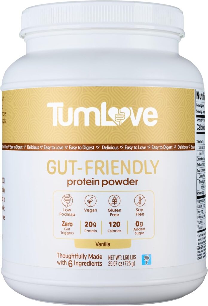 TumLove Vegan Protein Powder - Low FODMAP Certified, Gluten-...