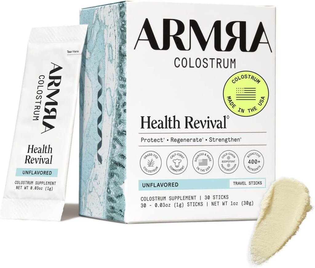 ARMRA Colostrum Powder, Unflavored, 30 Serving Travel Sticks