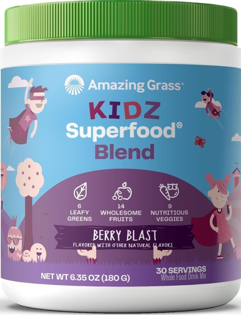 Amazing Grass Kidz Superfood Organic Greens, Berry Blast, 30...