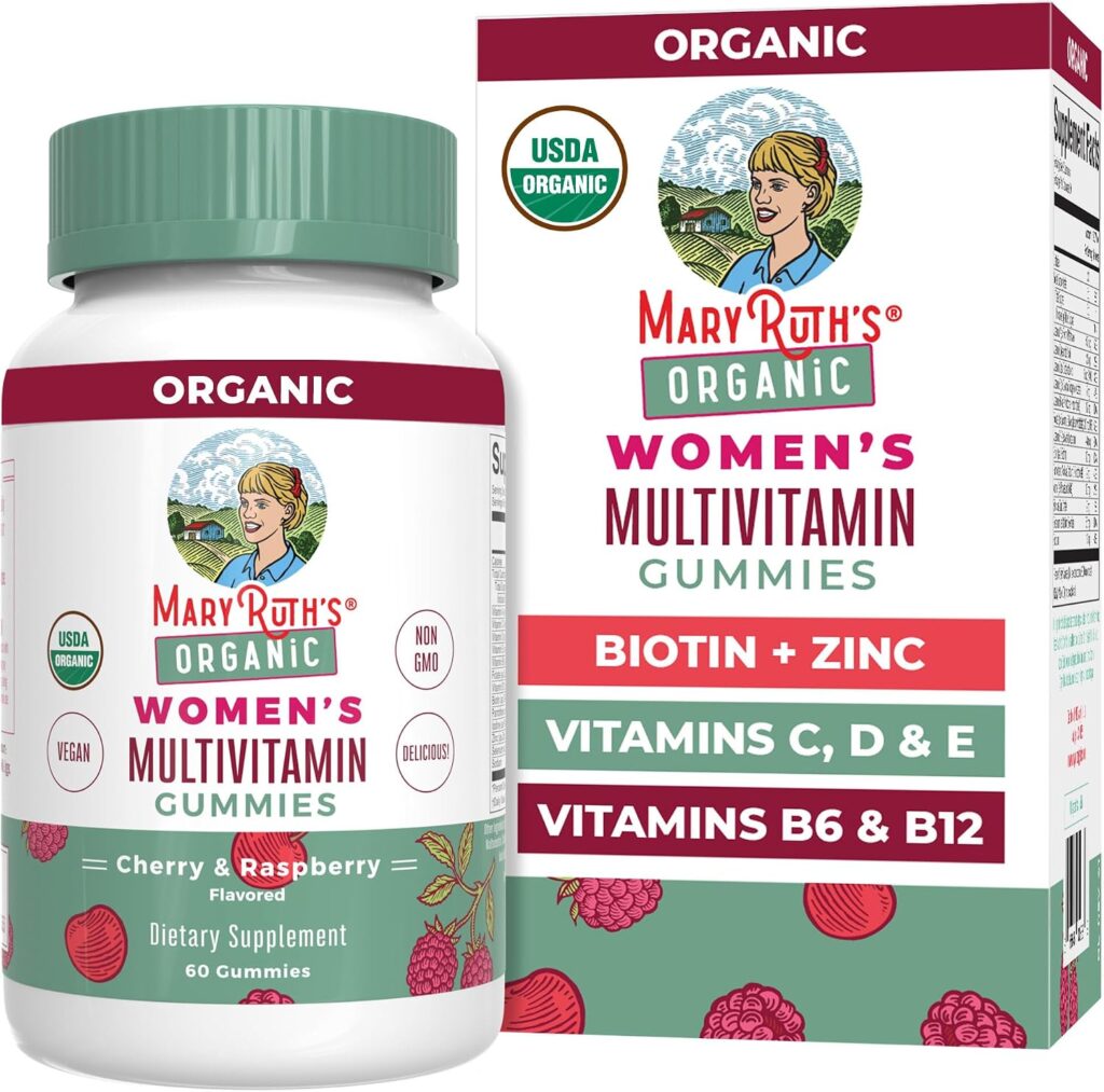 MARYRUTH'S Organic Multivitamin Gummies for Women, Hair & Sk...