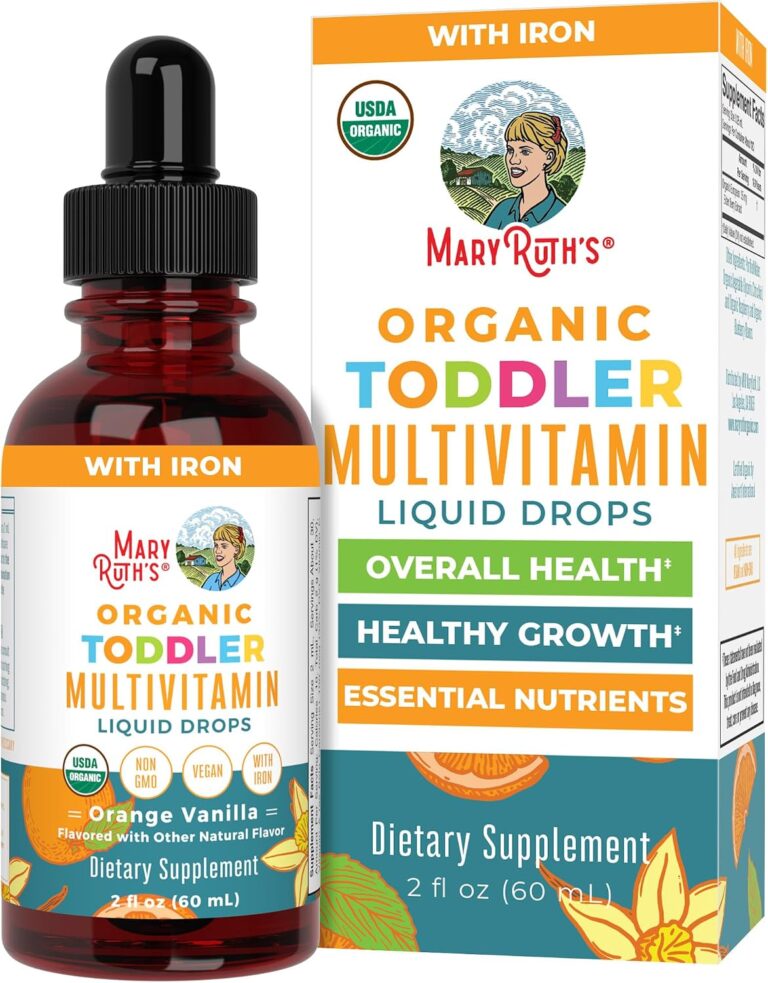MARYRUTH'S Organic Toddler Multivitamin Drops with Iron, Veg...