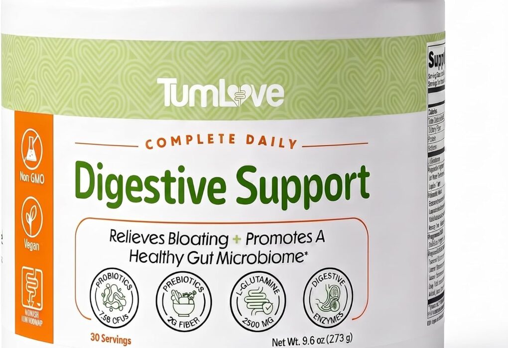 TumLove Digestive Support Powder for IBS, SIBO, GERD, Low FO...