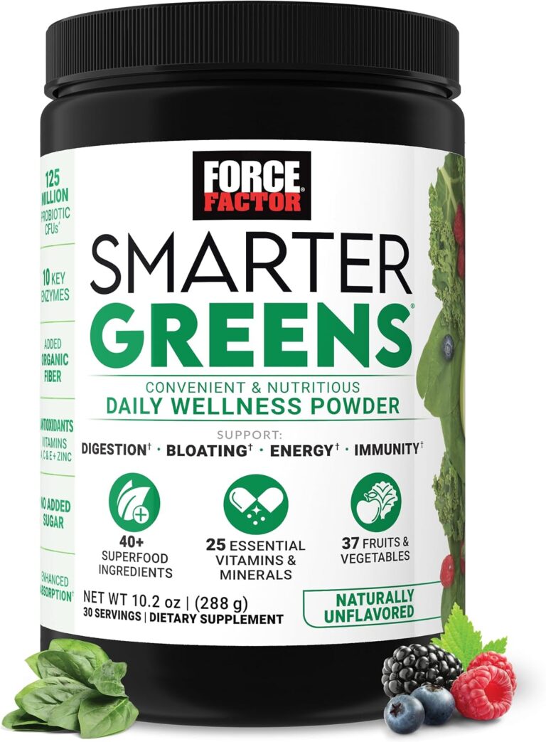Force Factor Smarter Greens Daily Wellness Powder to Support...
