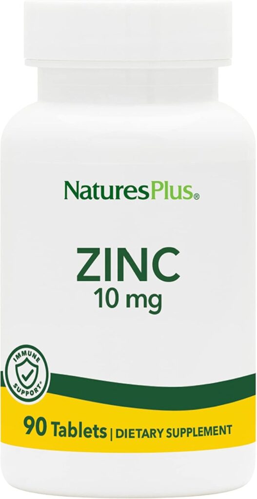 NaturesPlus Zinc Tablets - 10 mg, 90 Vegetarian Supplements ...