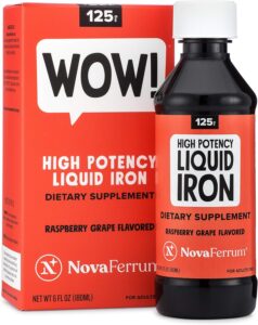 NovaFerrum Wow 125mg High Potency Liquid Iron Supplement for...