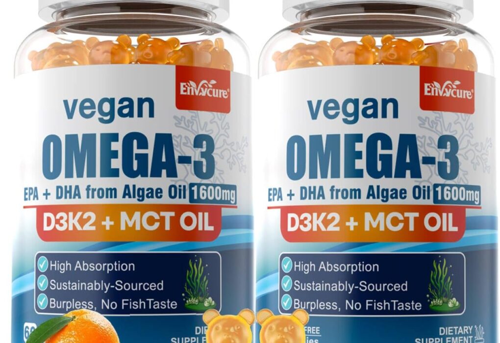 Vegan Omega 3 Gummies 1280mg + Vitamin D3 K2 (MK7) for Women...