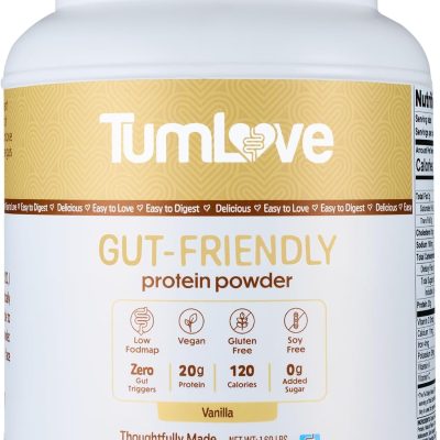 TumLove Vegan Protein Powder - Low FODMAP Certified, Gluten-...